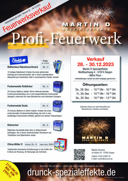 Feuerwerksverkaufin Siegen - Drunck Spezialeffekte 2023 - 3